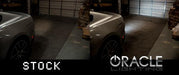 Side by side comparison of stock reverse light versus brighter ORACLE Lighting High Output LED Reverse Light.
