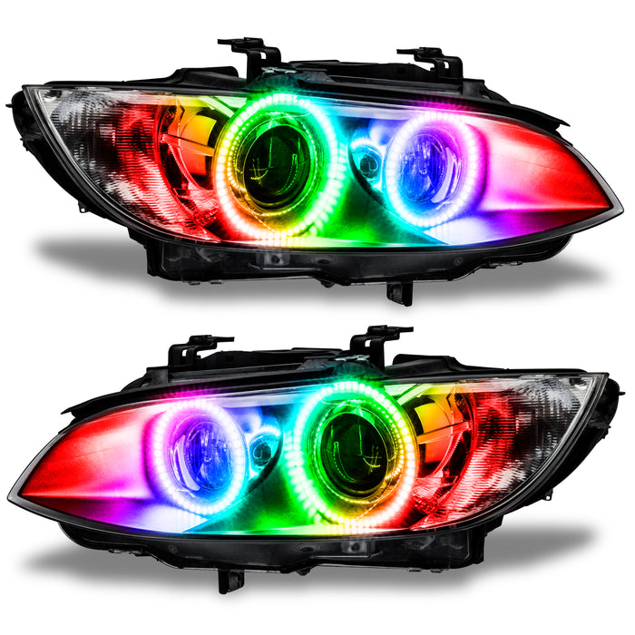BMW M3 headlights with rainbow halo rings