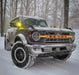 Ford Bronco in snowy weather with glowing orange amber LED letter badges