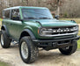 Three quarters view of a green Ford Bronco with LED Off-Road Side Mirrors installed.