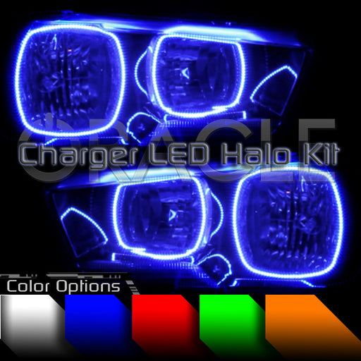 Charger headlights with blue halos and color options
