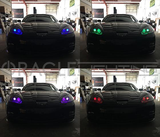 Car showing 4 different projector colors