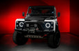 Front view of a Defender with 7" Oculus Headlights installed.