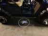 GOBO projector installed on a golf cart, showing the Formula Drift logo.