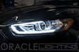 Close-up of a car headlight with 24" LED Accent DRLs installed.