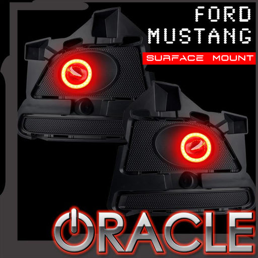 2010-2014 Ford Mustang V6 LED Surface Mount Projector Fog Halo Kit