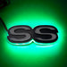 Illuminated SS Emblem with green LEDs.