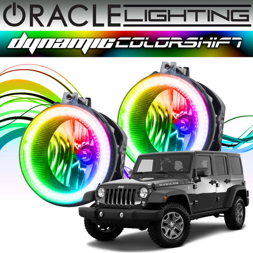 2007-2017 Jeep Wrangler Dynamic ColorSHIFT Fog Light Halo Kit