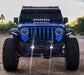 Blue JL outdoors with matching blue demon eye projectors