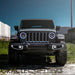 Lifestyle image of jeep with high powered LED headlights installed