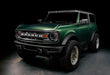 Three quarters view of green Ford Bronco