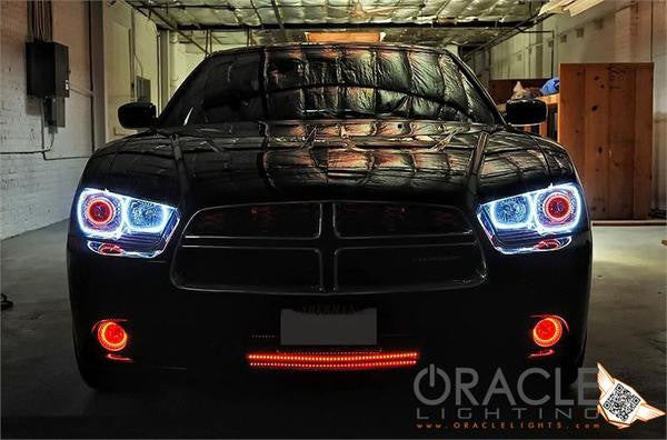 Black charger with white halos