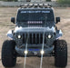 Front view of Oculus Headlights installed on a Jeep.