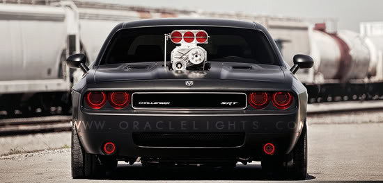 Black SRT with red accents and red halos