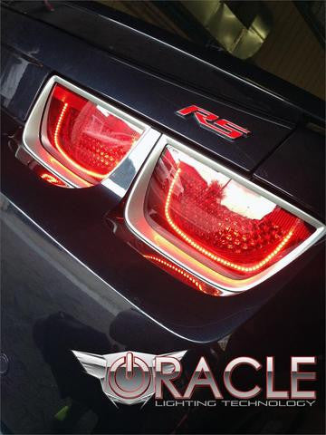 Close-up of Afterburner 2.0 Tail Light halos installed on a Chevrolet Camaro.