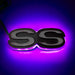 Illuminated SS Emblem with purple LEDs.
