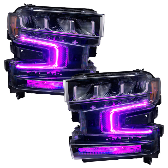 Chevy silverado headlights with purple DRL