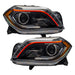 Mercedes GL Class headlights with red DRLs.