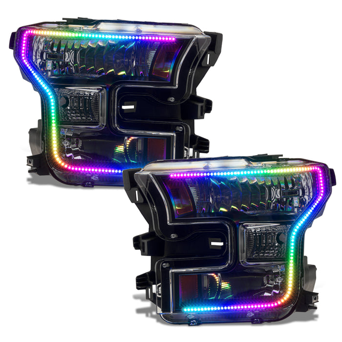 Ford F-150 headlights with rainbow DRLs