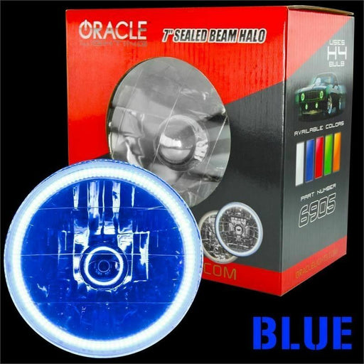7” Sealed Beam Headlights with ORACLE Pre-Installed Blue SMD Halo (PAIR)