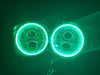 7" High Powered LED Chrome Headlights with Green Plasma Halos - Clearance