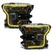 Ford F-150 headlights with yellow DRLs.